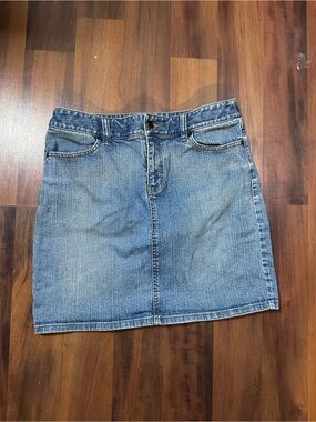Ann Taylor Light Blue Denim Mini Skirt